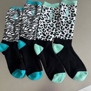 Stylish Black and Teal Patterned basketball Socks NBA brand